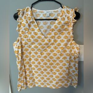 J. Crew Orange and White Shell Print Fabric